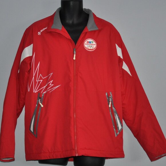 2010 VANCOUVER WINTER OLYMPIC SUNICE JACKET CTV Canada RED Jacket L - Picture 1 of 6